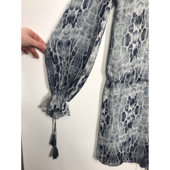 Haute Hippie Women's M Dress Long Sleeve Tassels Lightweight Airy Festival Boho - Picture 7 of 12